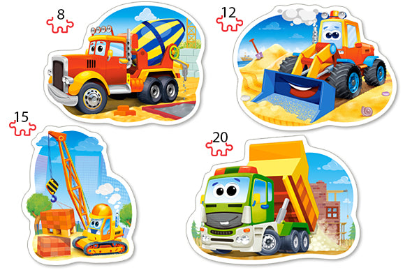 Véhicules de construction, 4 puzzles