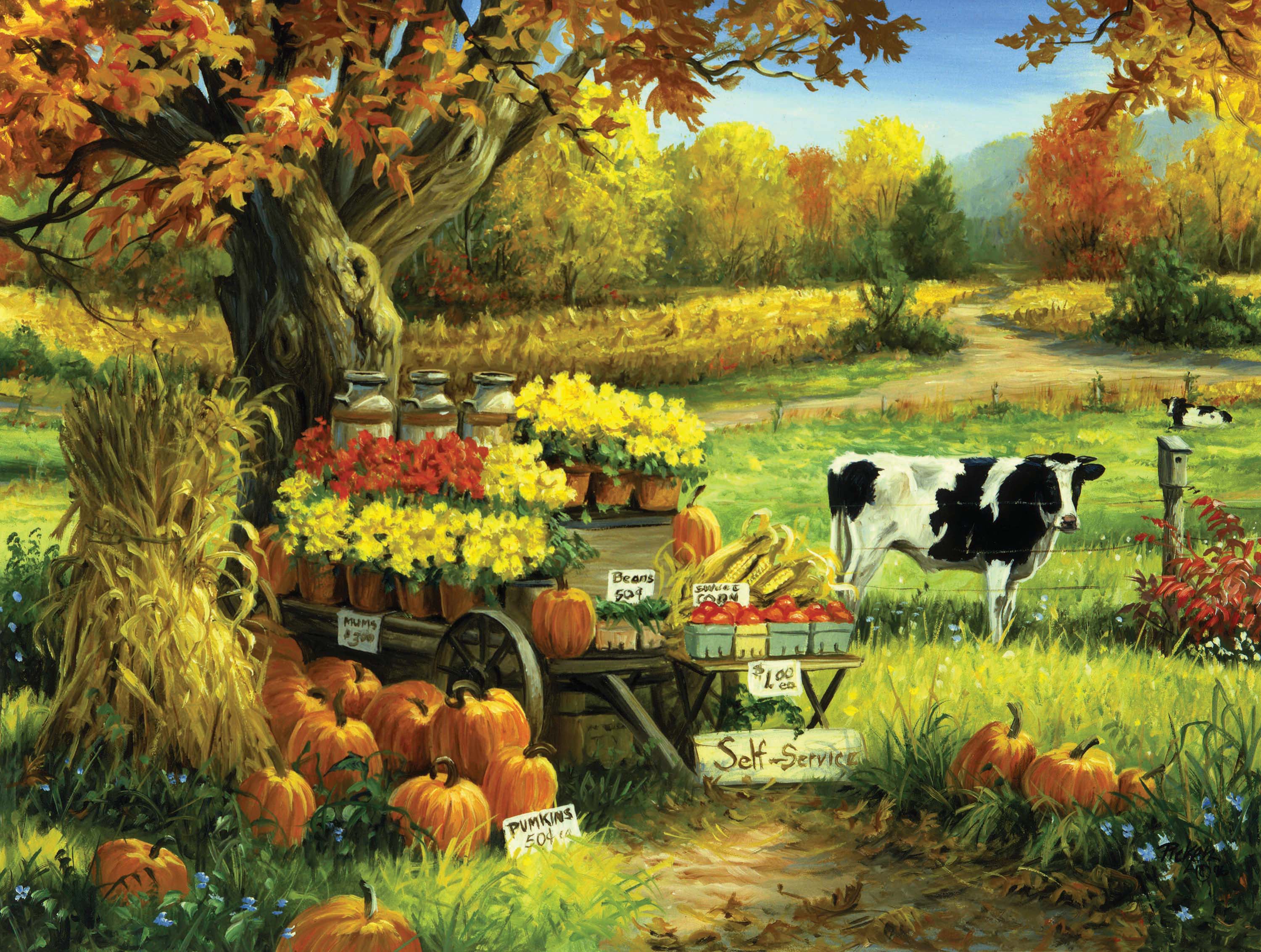 Self avec les vaches, Linda Picken (550pcs)