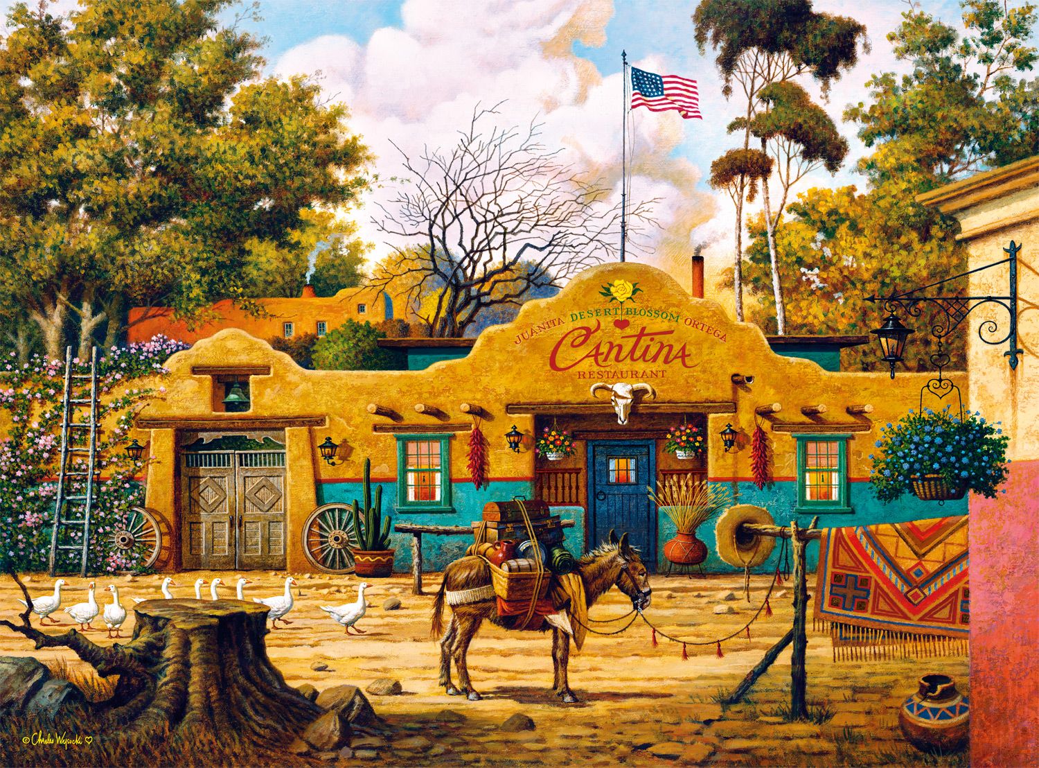 PFG Sunday Morning Stroll, Charles Wysocki (1000pcs) (Usage/Used - PUZZLES FOR GOOD)