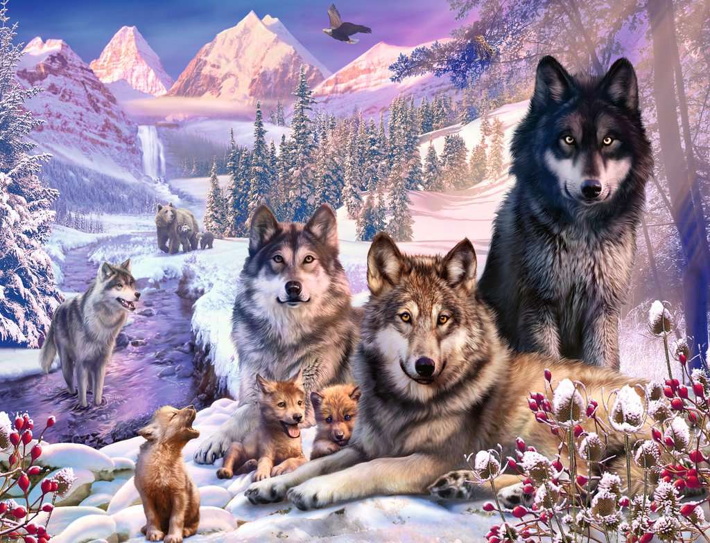 PFG Ravensburger Wolves In The Snow (2000pcs) (Usage/Used - PUZZLES FOR GOOD)