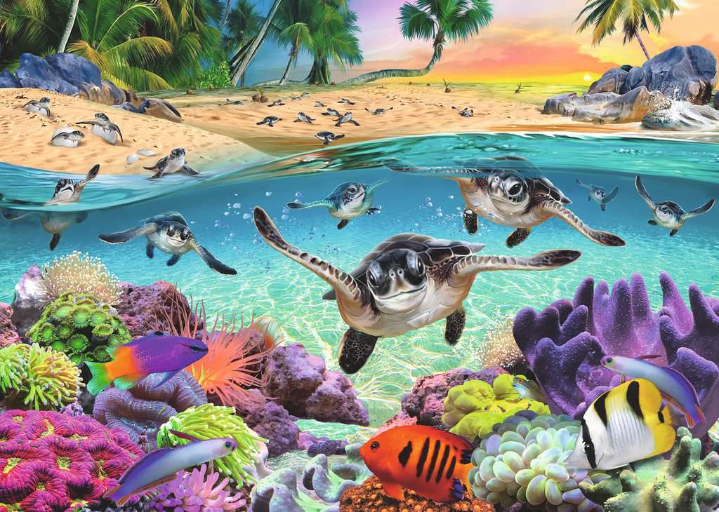 Race Ravensburger des bébés tortues de mer (500pcs)