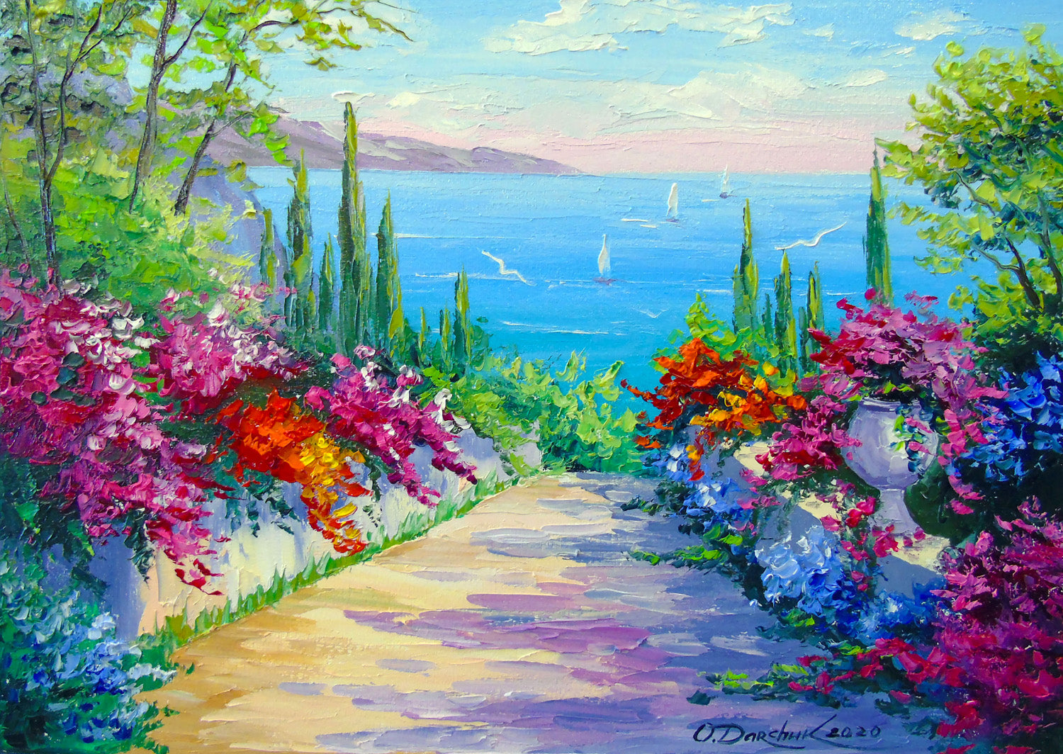 Route ensoleillée vers la mer (1000pcs)
