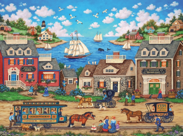 PFG Heartland Collection - Oceanside Trolley, Bonnie White (550pcs) (Usage/Used - PUZZLES FOR GOOD)