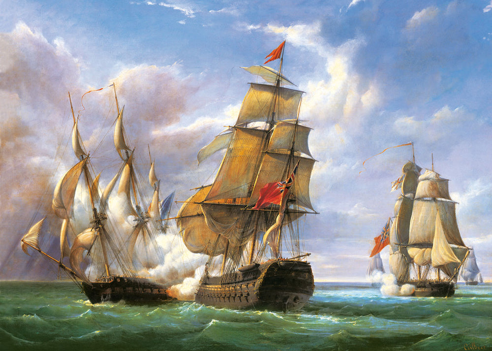 Combat Between the French Frigate and English Vessel, Pierre J. Gilbert (3000pcs)