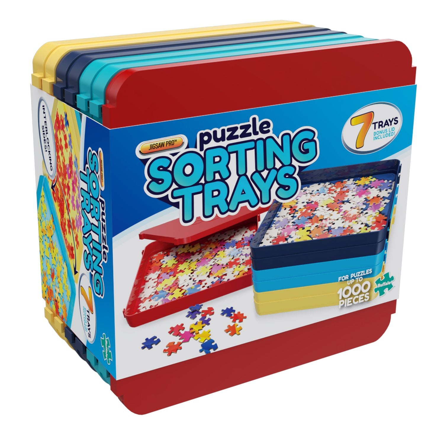 Plateaux de tri de puzzle de buffle avec couvercle