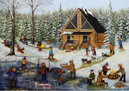 Winter at the Log Cabin, Christine Genest