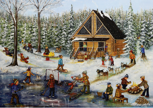Winter at the Log Cabin, Christine Genest