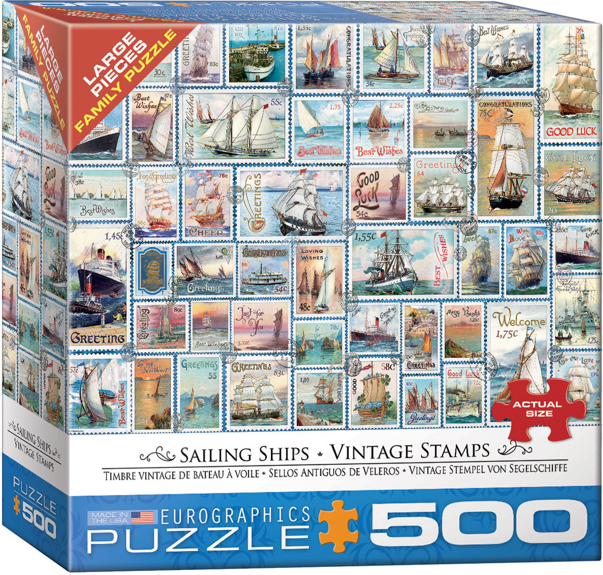 Sailing Ships Vintage Stamps (500pcs)