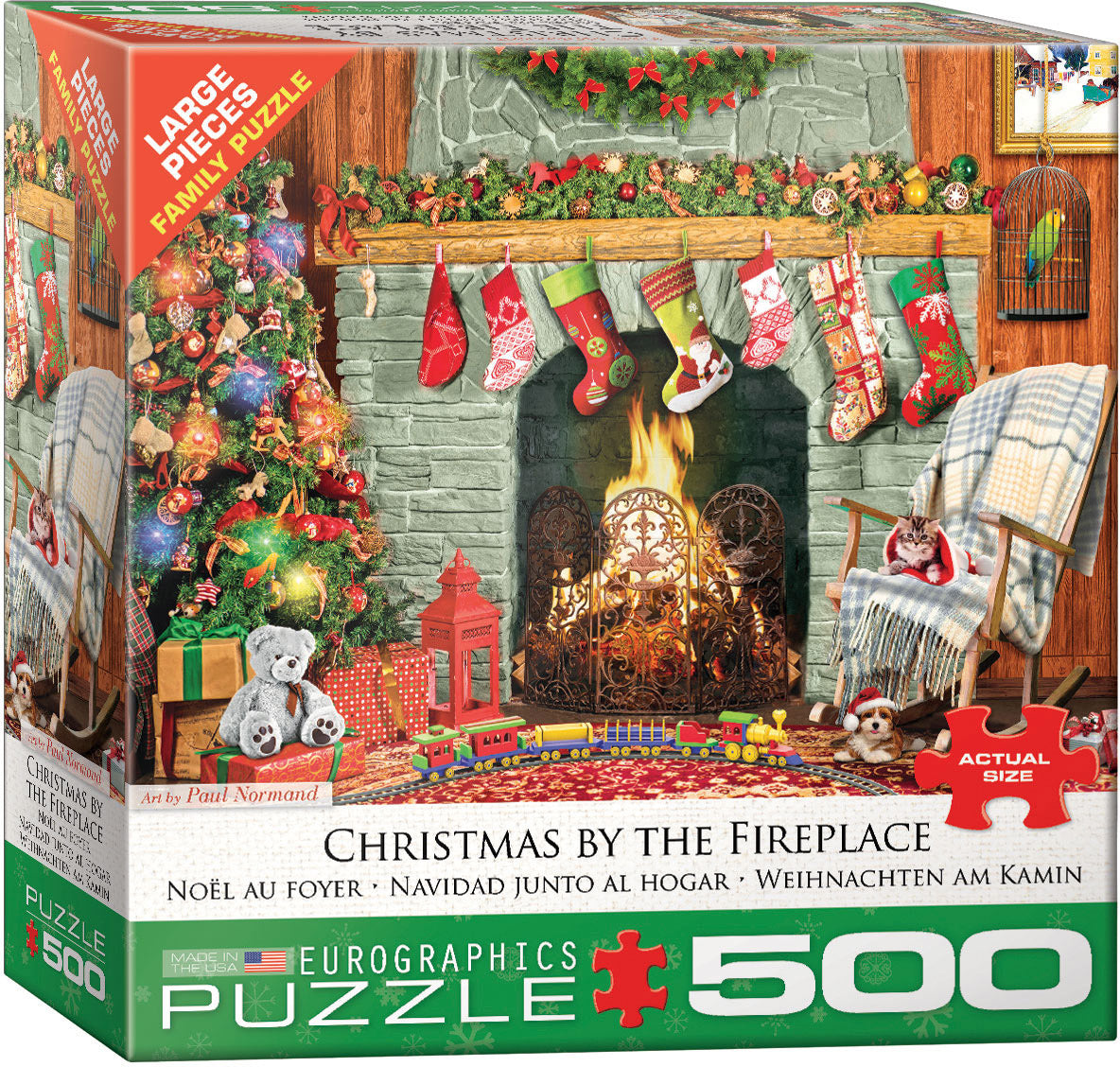 Christmas by the Fireplace, Paul Normand (500XLpcs)