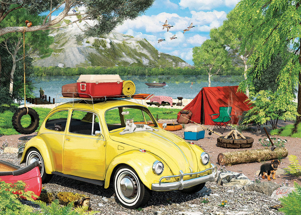 VW Beetle Camping Collectable Tin (550pcs)