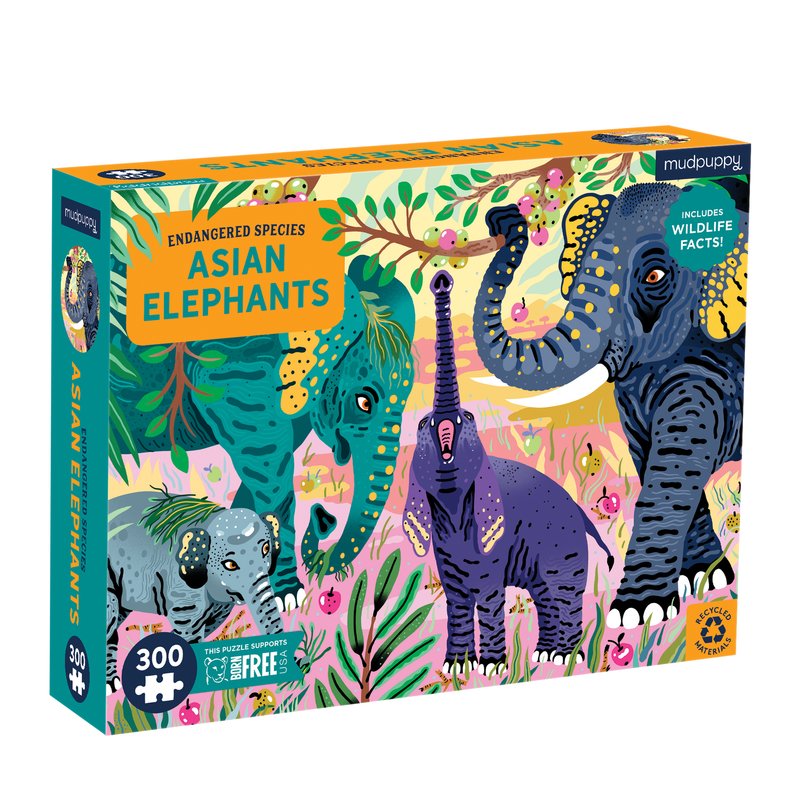Asian Elephants Endangered Species  (300pcs)
