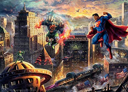 PFG Justice League - Superman: Man Of Steel, Thomas Kinkade (1000pcs) (Usage/Used - PUZZLES FOR GOOD)