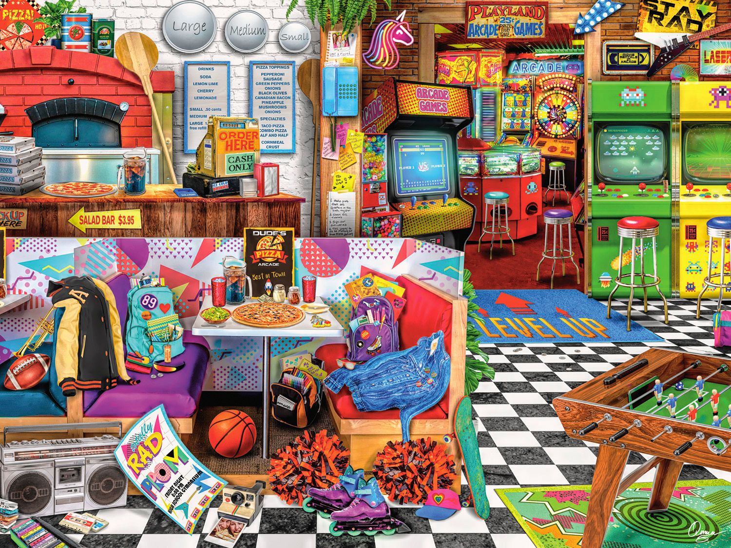 PFG Pizza Arcade, Aimee Stewart (1500pcs) (Usage/Used - PUZZLES FOR GOOD)