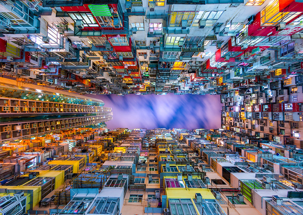 Immeuble d'appartements coloré, Hong Kong (1000pcs)