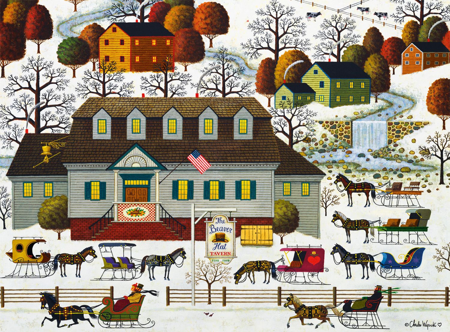 PFG Beaver Hat Tavern, Charles Wysocki (1000pcs) (Usage/Used - PUZZLES FOR GOOD)
