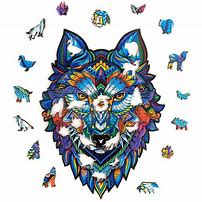 Majestic Wolf (taille M) (puzzle en bois en bois)