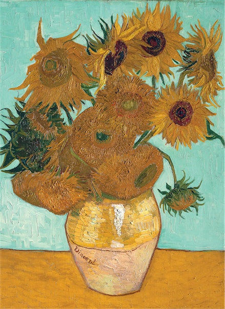 Vase avec douze tournesols mosaïques