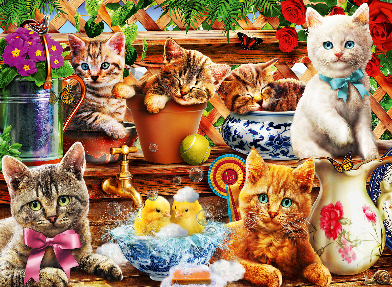 Kittens in the Potting Shed, Adrian Chesterman (3000pcs)