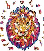 Mystérieux lion (taille M) (puzzle en bois)