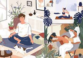 Yoga, chats et café - tranquillité d'esprit (1000pcs)