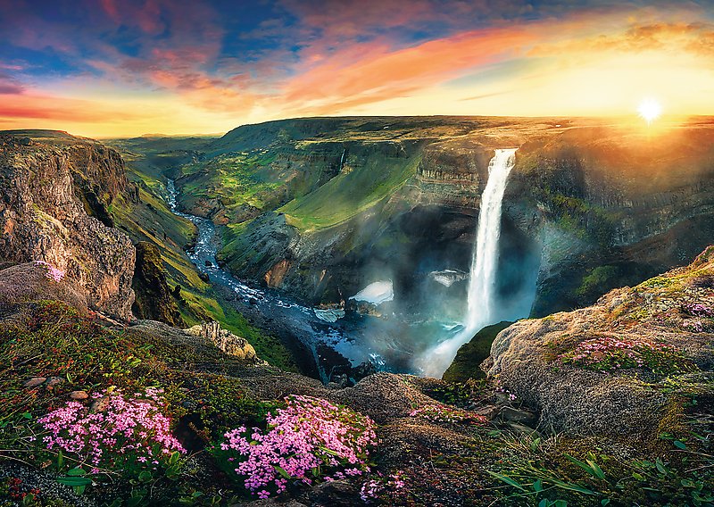 Háifoss Waterfall, Islande (2000pcs)