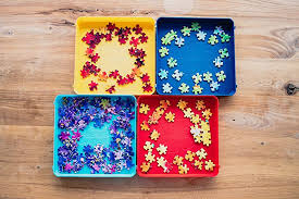 Plateaux de tri de puzzle de buffle avec couvercle