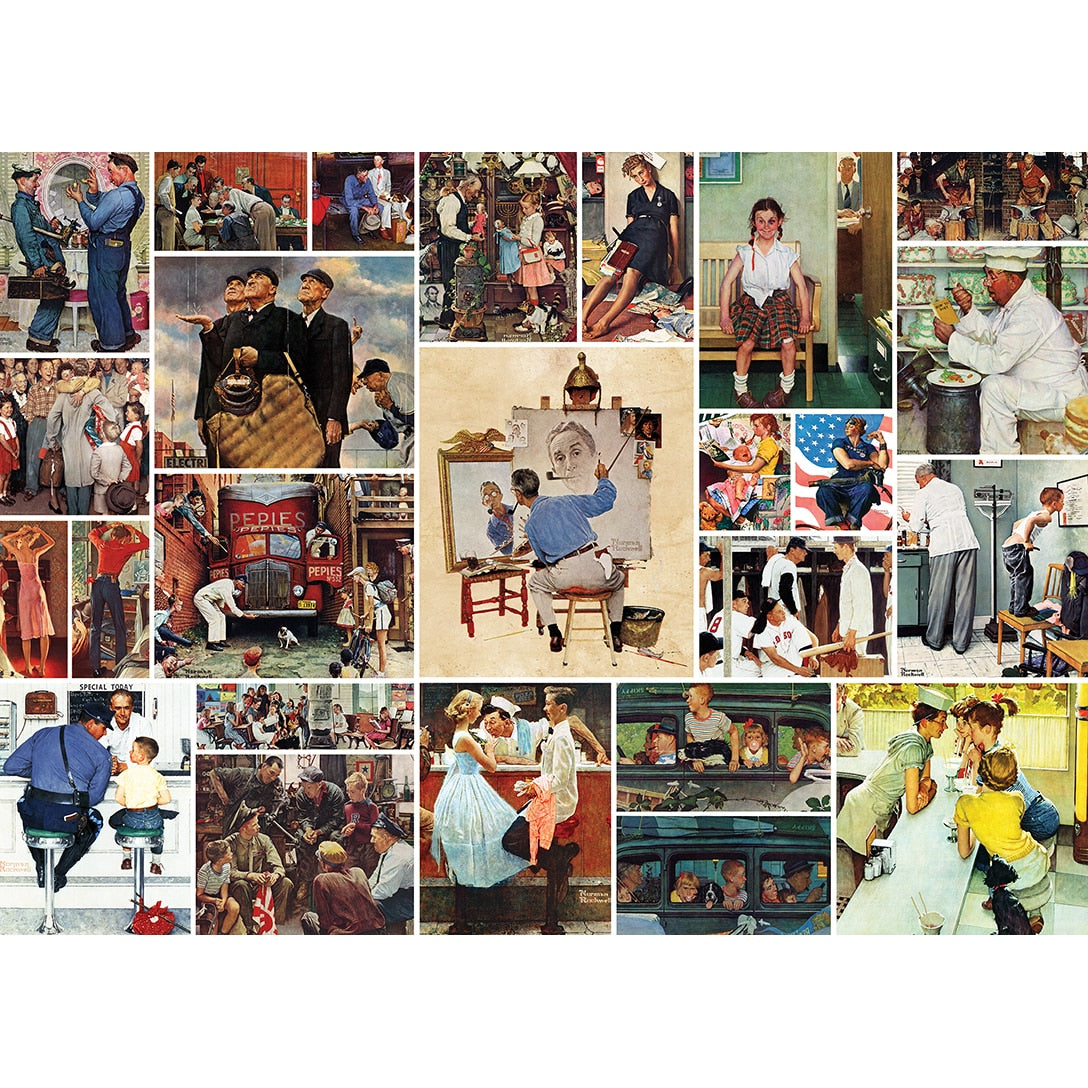 Saturday Evening Post - Norman Rockwell Collage (1000pcs)