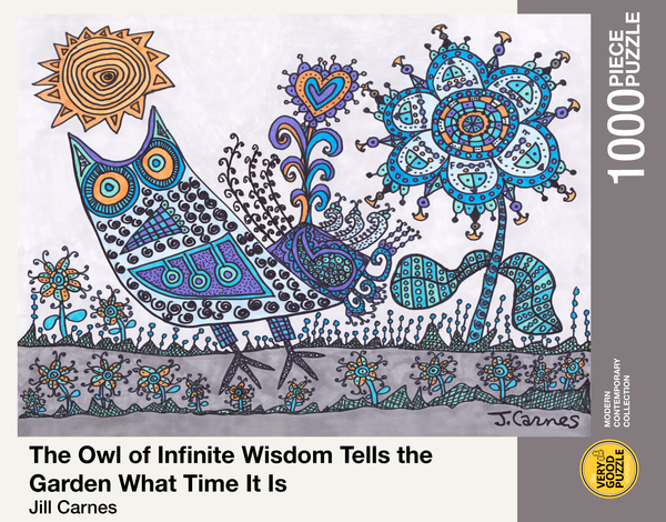 The owl of infinite wisdom tells the garden what time it is, Jill Carnes