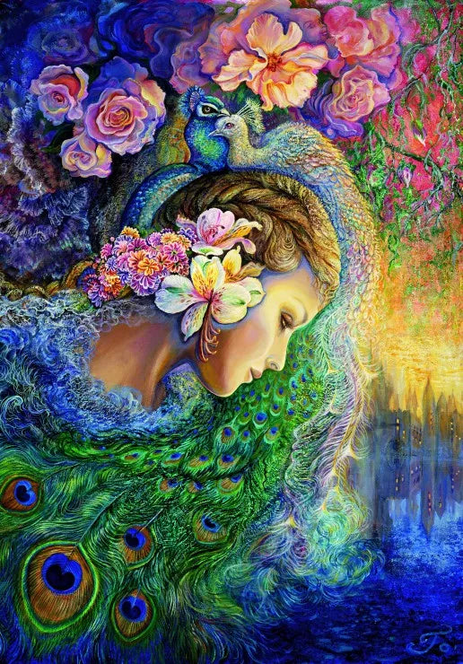 PFG Peacock Daze, Josephine Wall (3000 pièces) (État d'usage - PUZZLES FOR GOOD)