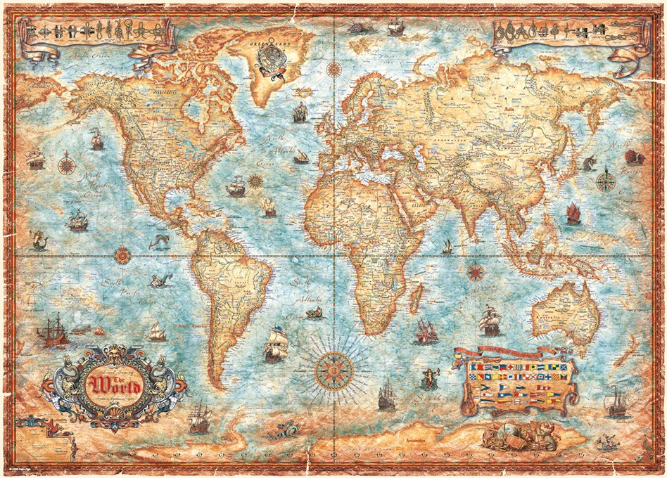 Map Art - The World, Rajko Zigic (2000pcs)