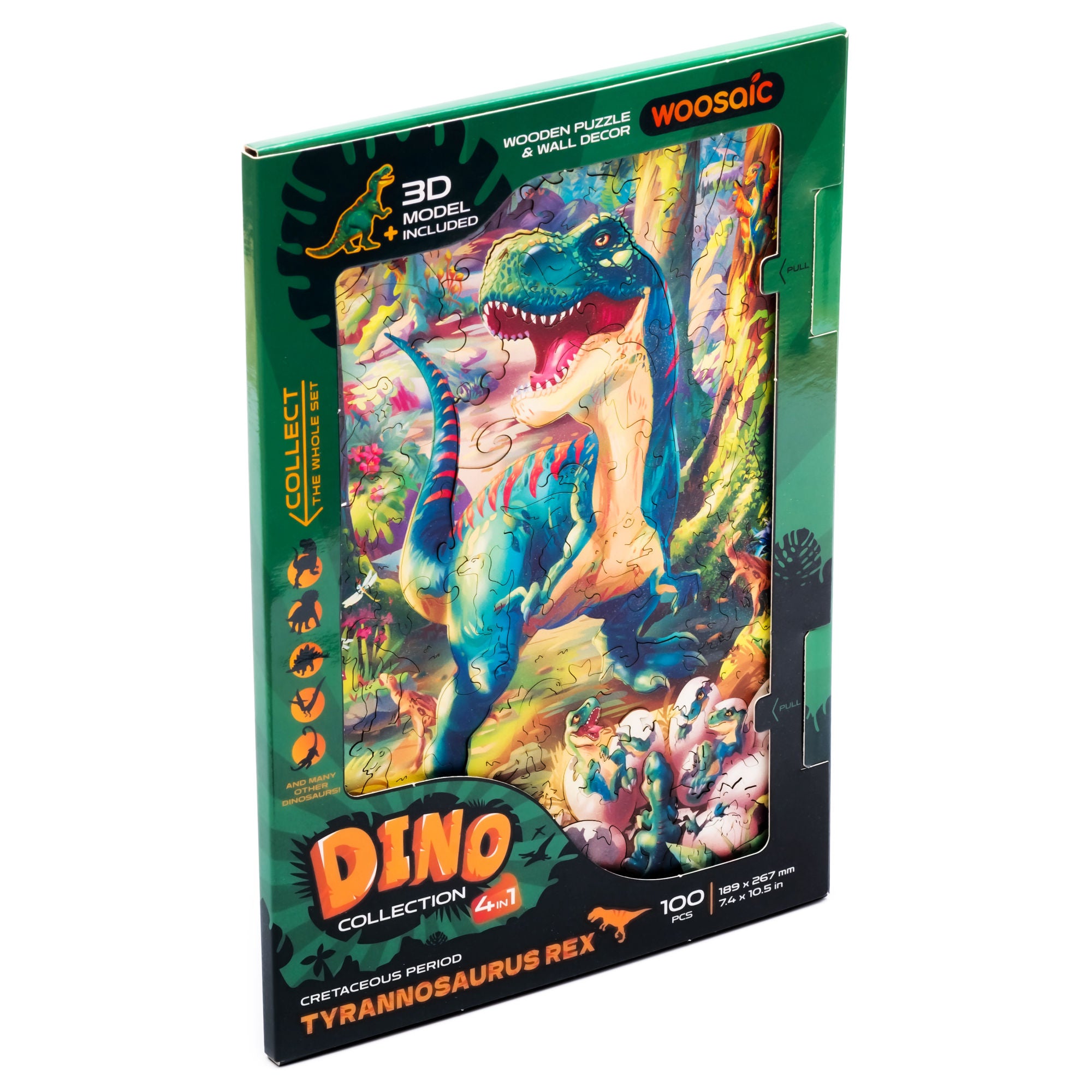 Woosaic Tyrannosaurus Rex 4 in 1 - Collection Dino (puzzle en bois en bois)
