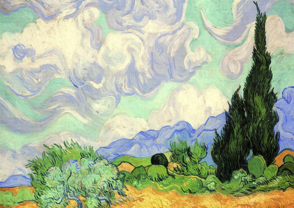 Champ de blé avec des cyprès, Vincent Van Gogh